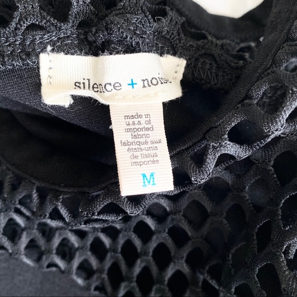 Urban Outfitters Silence + Noise Black Mesh Insert Bodycon Dress M NWOT - Picture 5 of 8